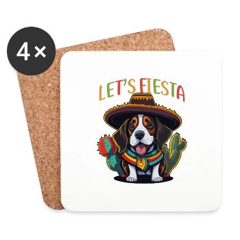 Cinco de Mayo Fiesta Beagle Mexikanischer Beagle - Untersetzer (4er-Set) - Weiß - Vorne