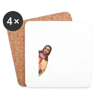 Funny God Christian Quote I Jesus Meme I Saw That - Coasters (set of 4) - white - Front