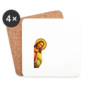 Drôle de Dieu Citation chrétienne I Jésus Meme J’ai vu ça - Dessous de verre (lot de 4) - blanc - Devant