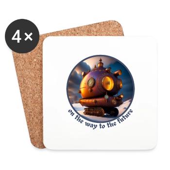 On the way to the future - Coasters (set of 4) - white - Front