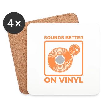 Sounds better on Vinyl - Coasters (set of 4) - white - Front