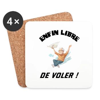 Enfin libre de voler - Dessous de verre (lot de 4) - blanc - Devant