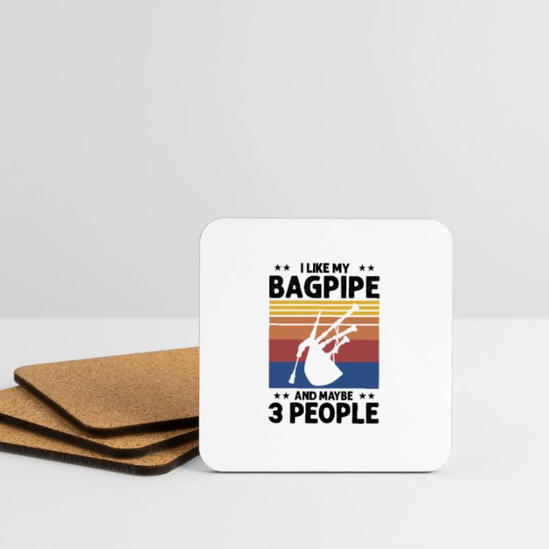 Cornemuse pour instructeurs de cornemuse et cornemuse Dessous de verre (lot de 4)