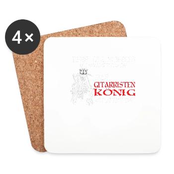 Geschenkidee für Gitarrenspieler - Untersetzer (4er-Set) - Weiß - Vorne