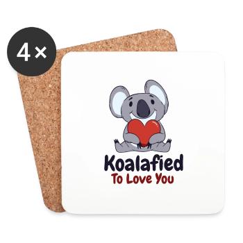 Valentine's Day Koala Love Wildlife Koala Lover - Coasters (set of 4) - white - Front