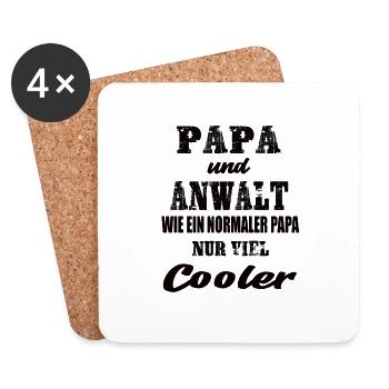Papa und Anwalt - Untersetzer (4er-Set) - Weiß - Vorne