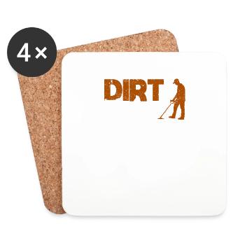 Dirt Fishing Funny Metal Detection Detector Detection - Coasters (set of 4) - white - Front