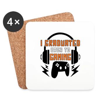 Bye School Graduation Graduate Gamer Gaming - Dessous de verre (lot de 4) - blanc - Devant