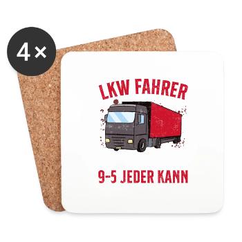 LKW Fahrer Geschenk Brummi Vater - Untersetzer (4er-Set) - Weiß - Vorne