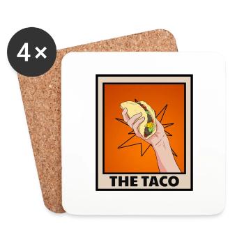 Taco Tortilla Maïs Mexique Nourriture I Cadeau - Dessous de verre (lot de 4) - blanc - Devant