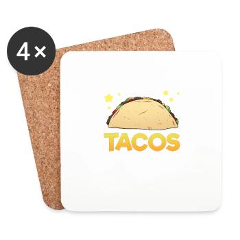 Taco Tortilla Corn Mexico Food I Gift - Coasters (set of 4) - white - Front