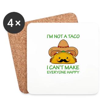 Taco Tortilla Maïs Mexique Nourriture I Cadeau - Dessous de verre (lot de 4) - blanc - Devant