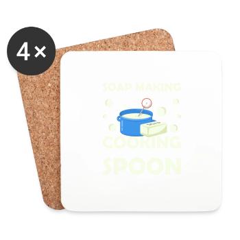 La fabrication du savon, c’est comme le savonnier de cuisine Soapmak - Dessous de verre (lot de 4) - blanc - Devant