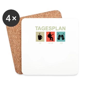 Geschenkidee für Gitarrenspieler - Untersetzer (4er-Set) - Weiß - Vorne