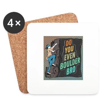 Do you even boulder bro3 - Untersetzer (4er-Set) - Weiß - Vorne