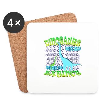 DINOSAURE N’a pas lu 5 - Dessous de verre (lot de 4) - blanc - Devant