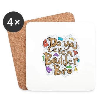 Do you even boulder bro 2 - Coasters (set of 4) - white - Front