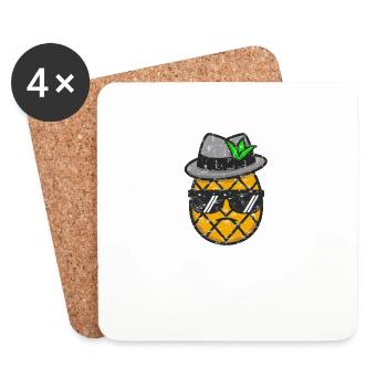 Gangster Pineapple : une huile douce et robuste - Dessous de verre (lot de 4) - blanc - Devant
