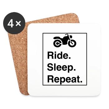 Cool "Ride Sleep Repeat" design for him and her - Coasters (set of 4) - white - Front