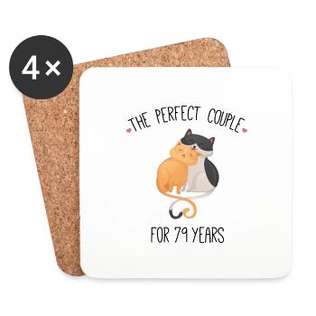 The Perfect Couple For 79 Years Wedding - Coasters (set of 4) - white - Front