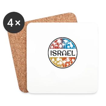 Israel Palme Stilvolles Urlaubssouvenir - Untersetzer (4er-Set) - Weiß - Vorne