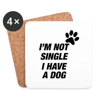 Chien Hund - Dessous de verre (lot de 4) - blanc - Devant