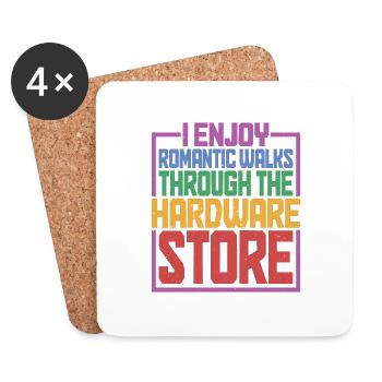 Enjoy Romantic Walks Through The Hardware Store 40 - Coasters (set of 4) - white - Front