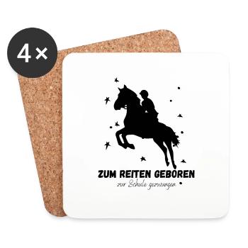 Zum Reiten geboren - Untersetzer (4er-Set) - Weiß - Vorne