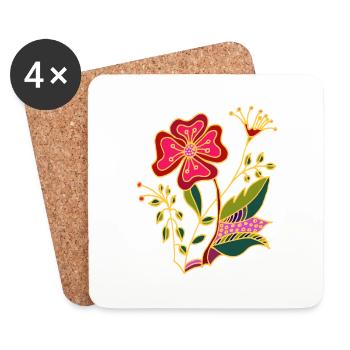 Fleur - Dessous de verre (lot de 4) - blanc - Devant