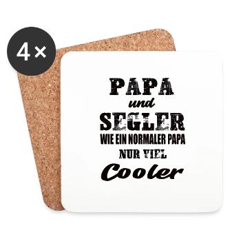 Papa und Segler Segeln Regatta Segeln Segelboot - Untersetzer (4er-Set) - Weiß - Vorne
