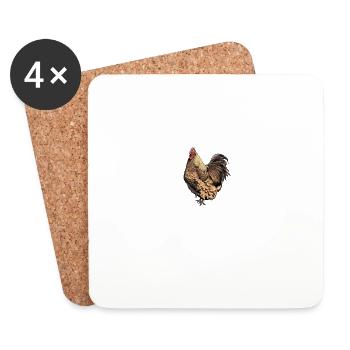 Brahma Hühner I Chicken Geflügel Motiv für - Untersetzer (4er-Set) - Weiß - Vorne