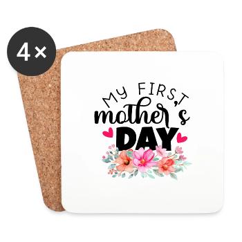 my first motners day - Coasters (set of 4) - white - Front