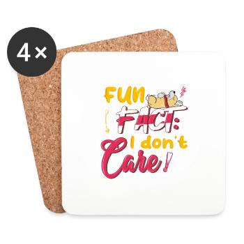 Fait amusant que je m’en fiche3 - Dessous de verre (lot de 4) - blanc - Devant