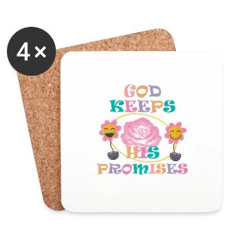 God Keeps His Promises 3 - Coasters (set of 4) - white - Front
