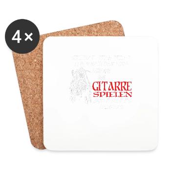 Geschenkidee für Gitarrenspieler - Untersetzer (4er-Set) - Weiß - Vorne