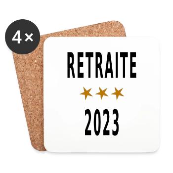 Retraite 2023 - Dessous de verre (lot de 4) - blanc - Devant