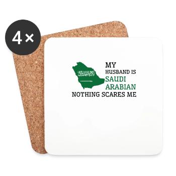 Nothing Scares Me Saudi Arabian Husband Saudi - Coasters (set of 4) - white - Front