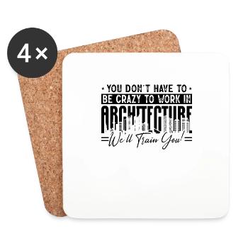 Vous n’avez pas besoin d’être des architectes de construction fous - Dessous de verre (lot de 4) - blanc - Devant
