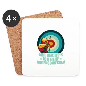 Mir reicht's ich gehe Bogenschiessen Bogenschütze - Untersetzer (4er-Set) - Weiß - Vorne