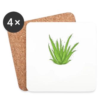 Aloe Vera Cream Cosmetics Natural - Coasters (set of 4) - white - Front