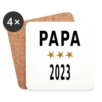 Papa 2023 - Dessous de verre (lot de 4) - blanc - Devant