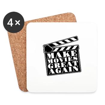 Make Movies Great Again Directeur de la photographie Cinéaste - Dessous de verre (lot de 4) - blanc - Devant