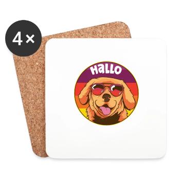 Hallo! Meine Name ist Staubsauger I Geschenk - Untersetzer (4er-Set) - Weiß - Vorne