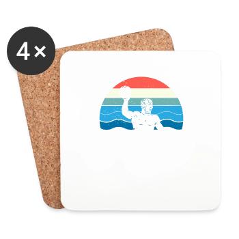 Retro Water Polo Player Vintage Water Polo Fan - Coasters (set of 4) - white - Front