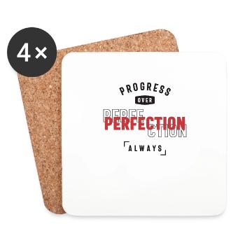Toujours progresser plutôt que la perfection - Restez positif - Dessous de verre (lot de 4) - blanc - Devant
