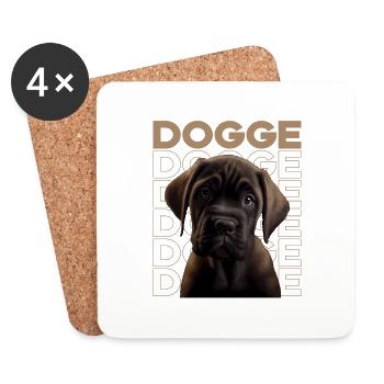 Dogge Doggen Hund Hunde Deutsche Dogge - Untersetzer (4er-Set) - Weiß - Vorne