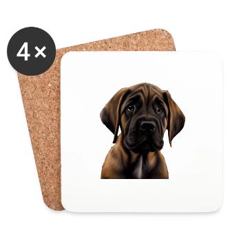 Dogge Doggen Hund Hunde Deutsche Dogge - Untersetzer (4er-Set) - Weiß - Vorne