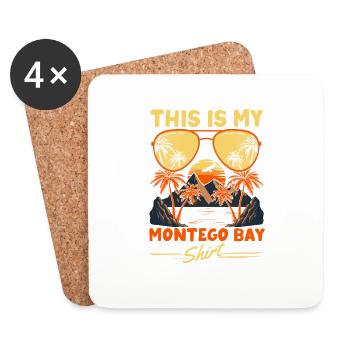 This is my Montego Bay Shirt Tropical Beach - Coasters (set of 4) - white - Front