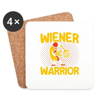 Sausages Warrior Hot Dog Gift - Coasters (set of 4) - white - Front