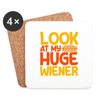 They made my huge sausage to Hot Dog - Coasters (set of 4) - white - Front